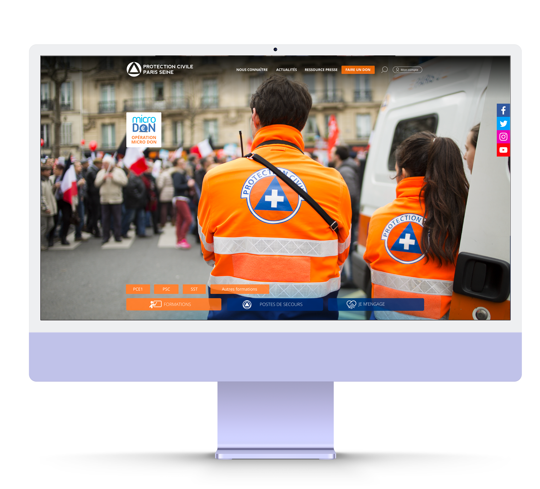 Protection Civile de Paris UX-UI - home