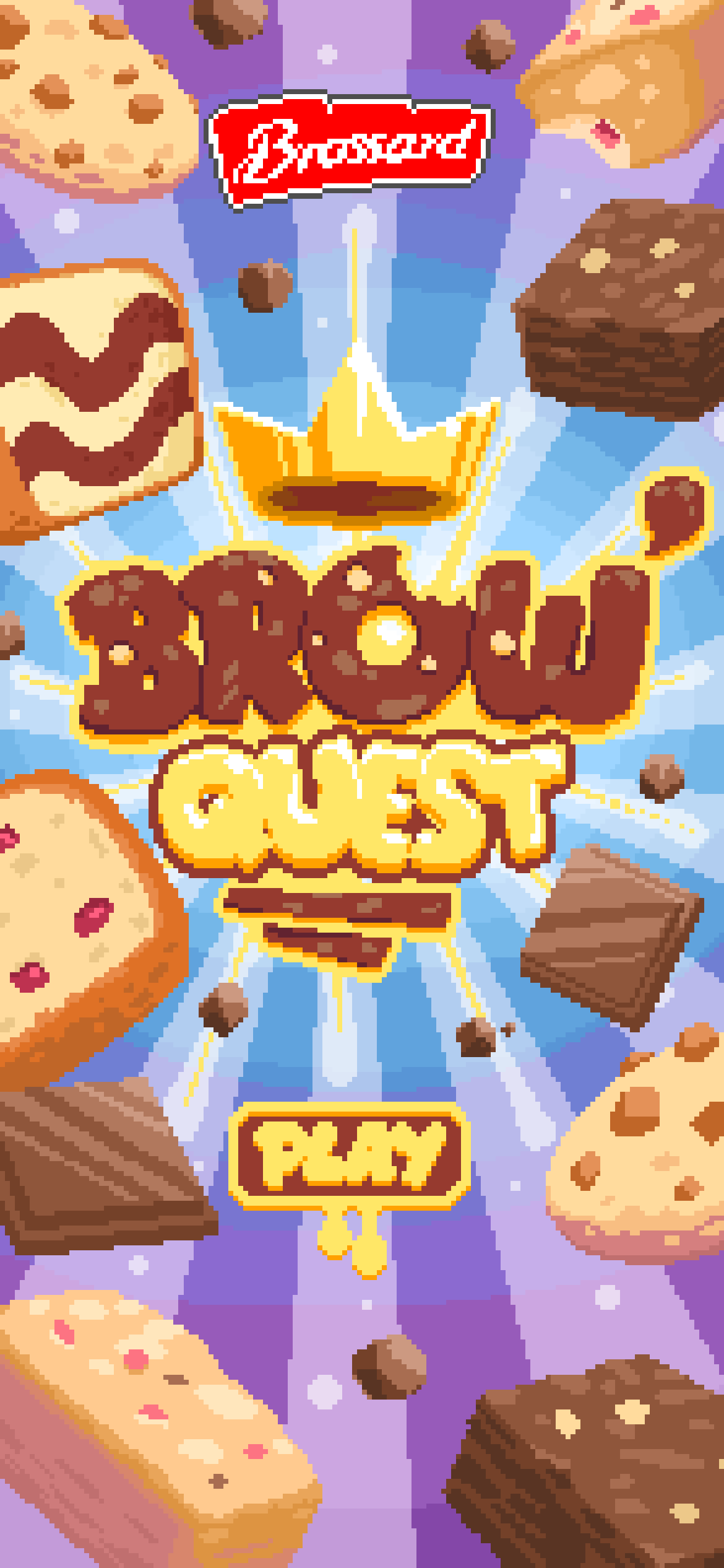 Brow'quest splash screen pixel-art