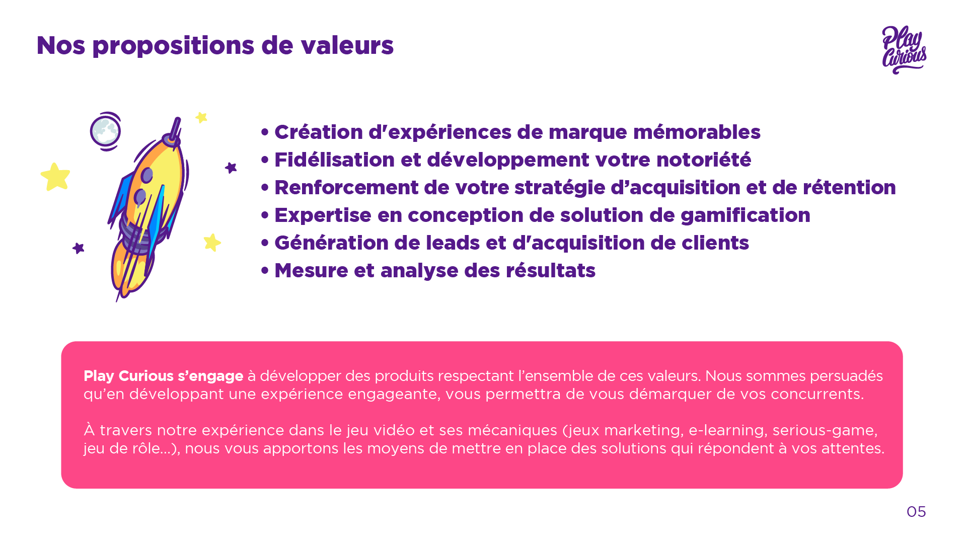 Présentation pdf d'un des services de Play Curious P05