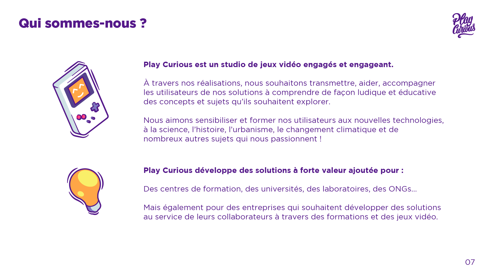 Présentation pdf d'un des services de Play Curious P07