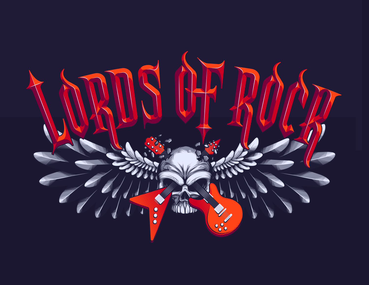 Premiere version du logo Lords of rock lettrage incurvé