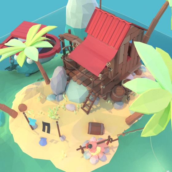 Diorama 3D vignette low poly