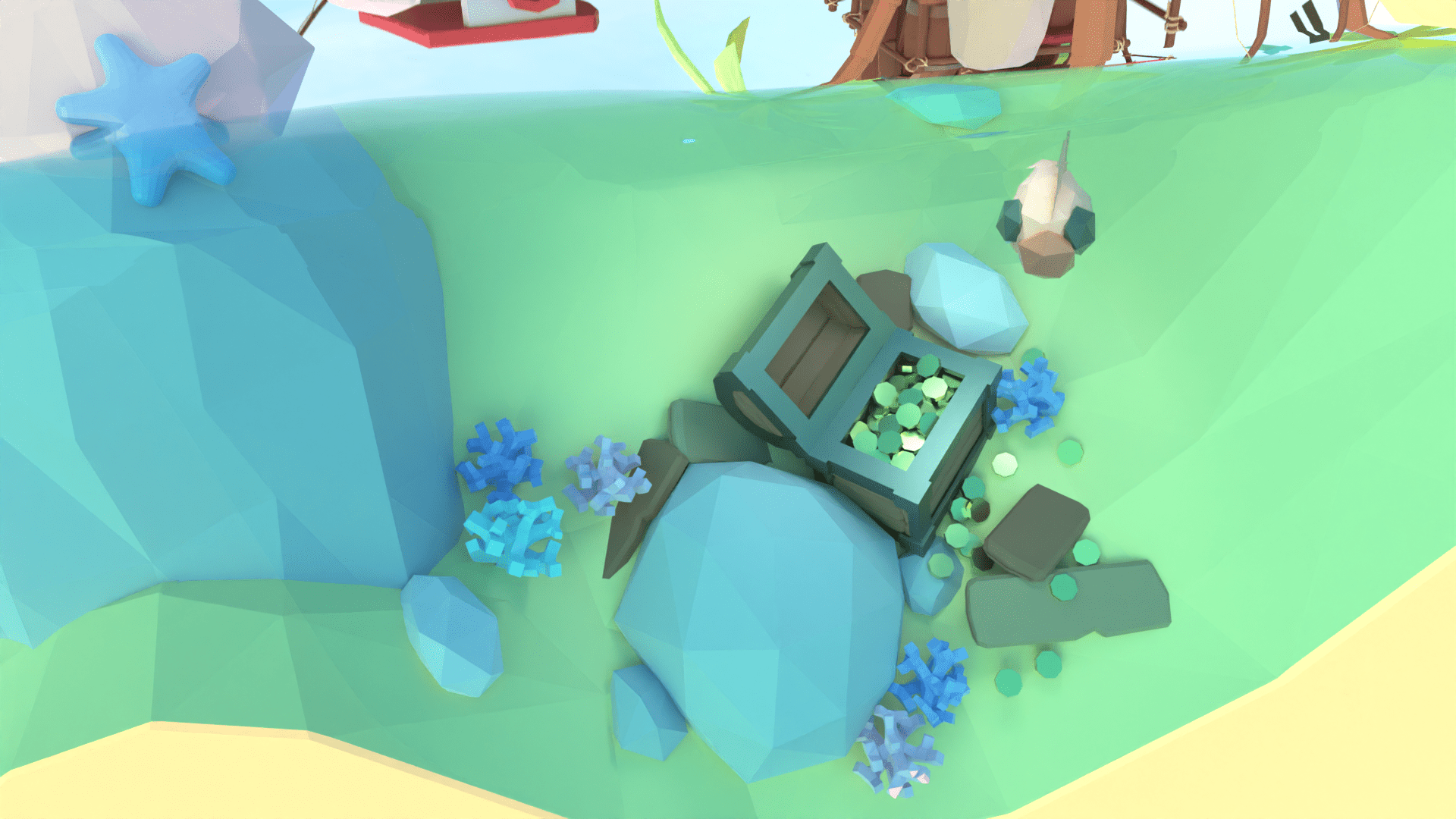 Diorama détail coffre low poly