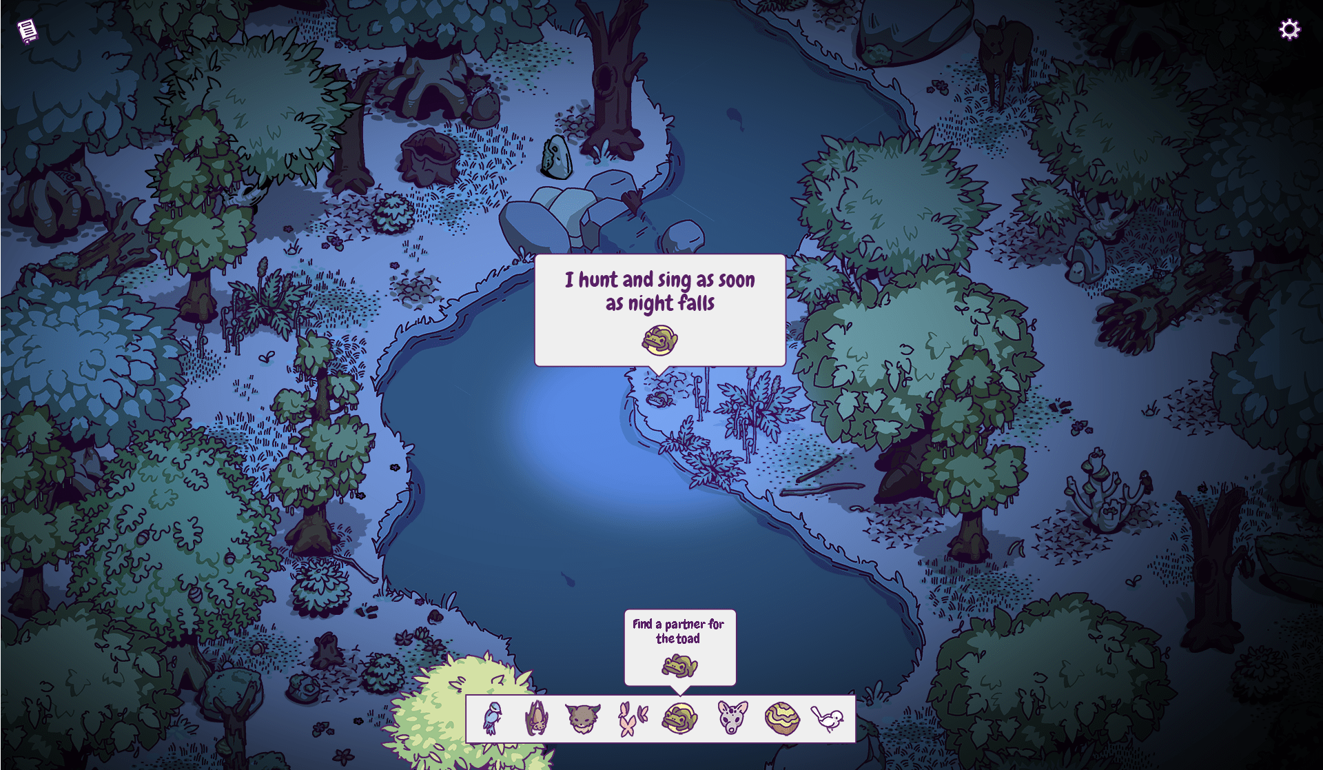 Secret woods ingame toad at night