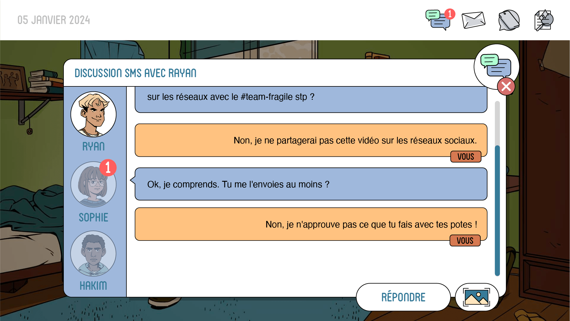 Preuve échange sms Cyber enquête