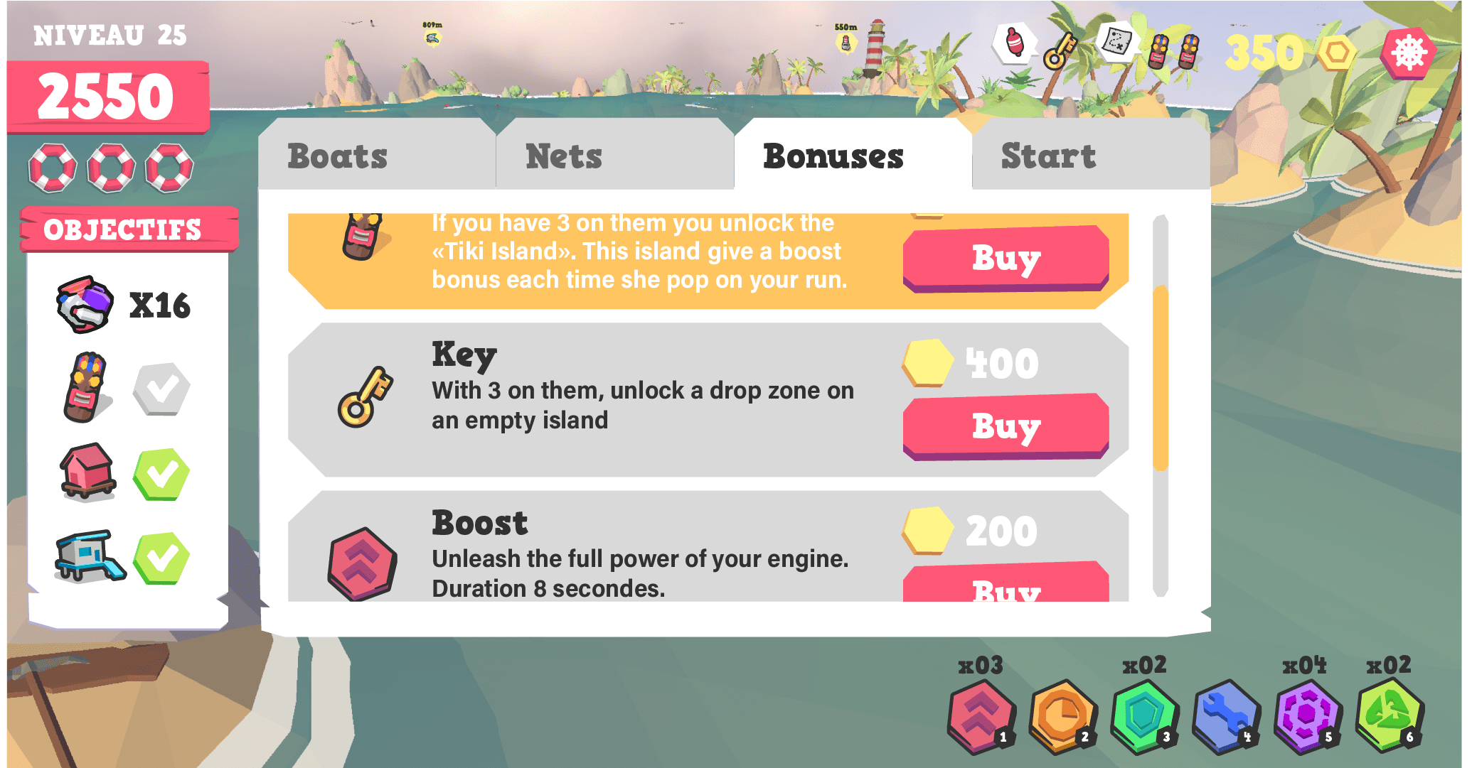 Sea Rescue interface Shop