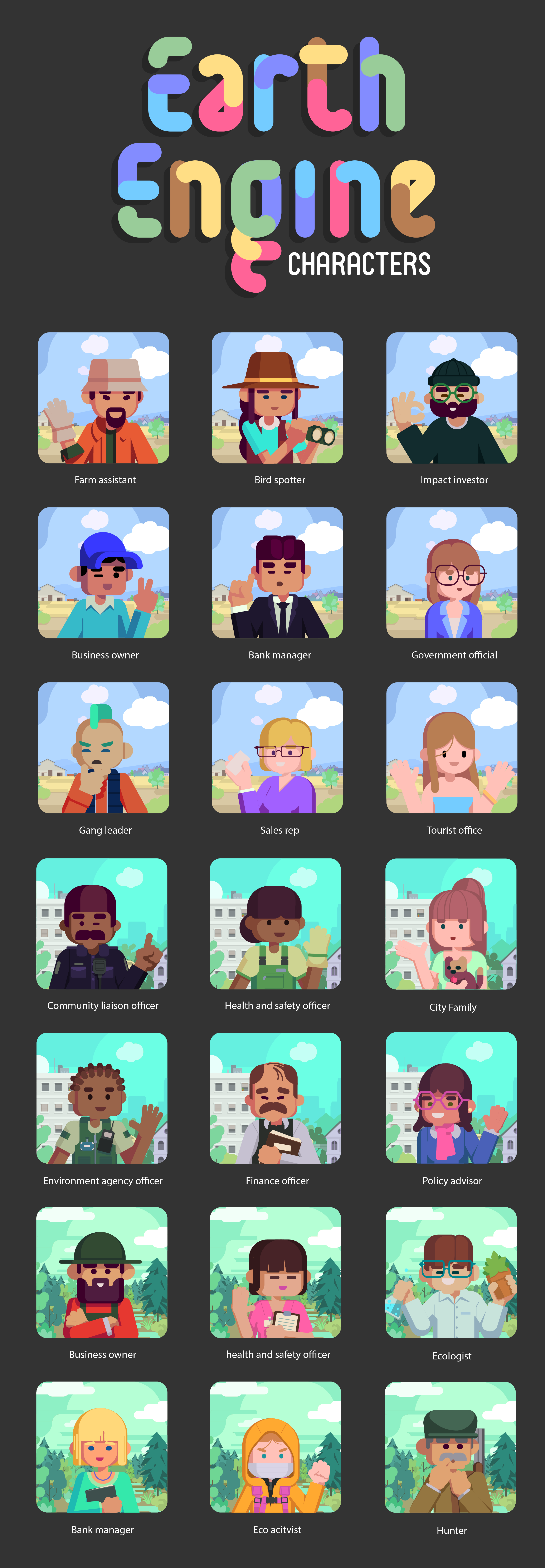 Earth engine characters